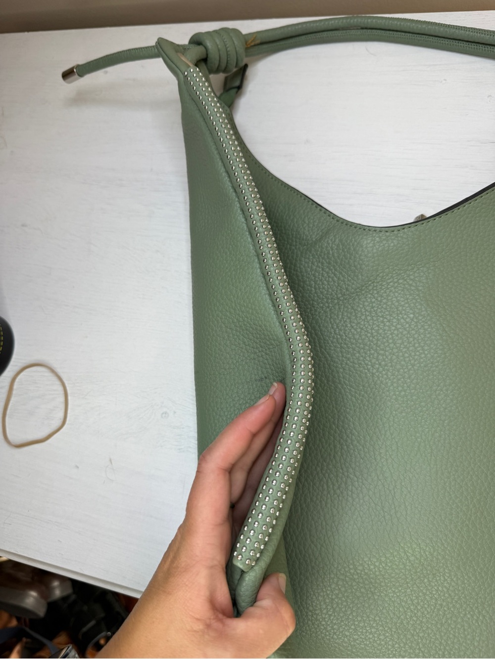 Montana West Slouchy Shoulder Bag Knotted Hobo Bag Green - Picture 3 of 15